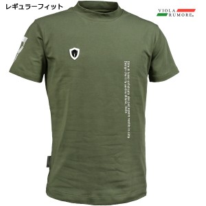 VIOLA rumore ヴィオラ ビオラ Tシャツ 半袖 モックネック シンプル メンズ mens(カーキ緑グリーン) 31318