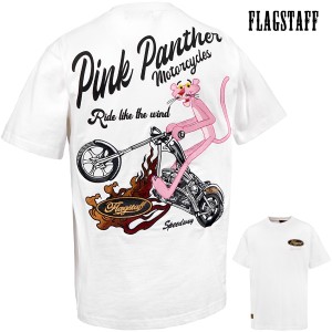 ピンクパンサー PINK PANTHER Tシャツ 半袖 クルーネック mens メンズ バイク(ホワイト白) 432041