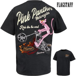 ピンクパンサー PINK PANTHER Tシャツ 半袖 クルーネック mens メンズ バイク(ブラック黒) 432041