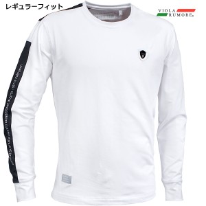 VIOLA rumore ヴィオラ ビオラ Tシャツ 長袖 クルーネック 袖プリント メンズ mens(ホワイト白) 42110