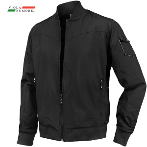 VIOLA rumore ヴィオラ ビオラ ジャケット MA-1 ジャガードリブ ロゴ襟 ジップアップ 袖ポケット メンズ mens(ブラック黒) 42118