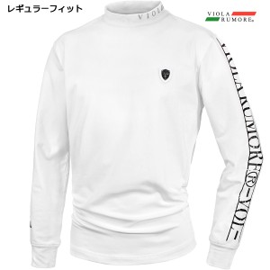 VIOLA rumore ヴィオラ ビオラ Tシャツ 長袖 モックネック 襟ロゴ メンズ mens(ホワイト白) 42200