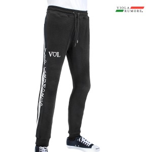 VIOLA rumore ヴィオラ ビオラ ジョガーパンツ サイドラインロゴ ジャージ メンズ テーパードパンツ ボトム mens(ブラック黒) 42205