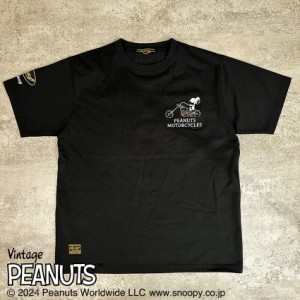 スヌーピー SNOOPY Tシャツ 半袖クルーネック mens メンズ バイク バイカー ライド アメカジ ファッション(ブラック黒) 442063