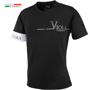 VIOLA rumore ヴィオラ ビオラ Tシャツ 半袖 クルーネック ロゴPT メンズ(ブラック黒) 42325