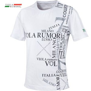 VIOLA rumore ヴィオラ ビオラ Tシャツ 半袖 クルーネック ロゴPT メンズ(ホワイト白) 42332