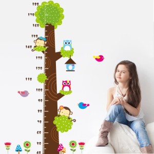 かわいいフクロウの木DIYの取り外し可能な幼稚園の装飾デカールの高さステッカー子供の部屋