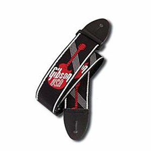 ギブソン GIBSON ASGG-600 2” Woven Strap with Gibson Logo-Red ギターストラップ