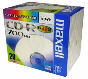maxell データ用 CD-R 700MB 48倍速対応 インクジェットプリンタ対応ホワイト20枚 5mmケース入 CDR700S.ST.PW1P20S