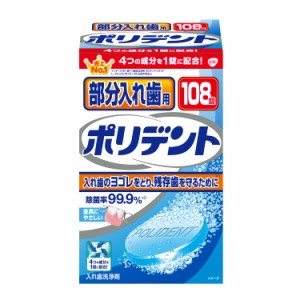 部分入れ歯用 ポリデント 入れ歯洗浄剤 99.9%除菌 108錠