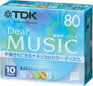 TDK CD-R 音楽用 80分 カラーミックス 手描き対応 10枚パック CD-RDE80CMX10N