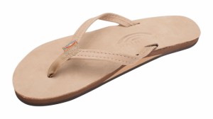 Rainbow Sandals レインボーサンダル (SINGLE LAYER)シングルレイヤー細身のストラップレディースレザーサンダル シエラブラウン S（19