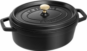 staub ストウブ 「 ピコ ココット オーバル ブラック 27cm 」 大きい 両手 鋳物 ホーロー 鍋 IH対応 【日本正規販売品】 La Cocotte Oval