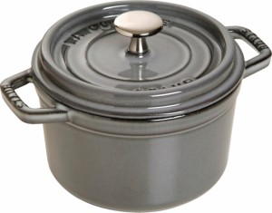 staub ストウブ 「 ピコ ココット ラウンド グレー 14cm 」 小さい 両手 鋳物 ホーロー 鍋 IH対応 【日本正規販売品】 La Cocotte Round 