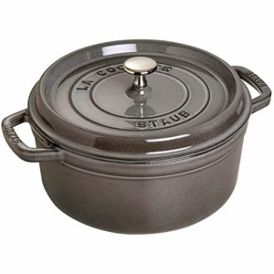 staub ストウブ 「 ピコ ココット ラウンド グレー 26cm 」 大きい 両手 ホーロー 鍋 IH対応 【日本正規販売品】 La Cocotte Round 40509