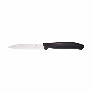 VICTORINOX(ビクトリノックス) パーリングナイフ 切れ味のよいパーリングナイフ 10cmブレード 波刃 ブラック 完熟のフルーツやパンもつぶ