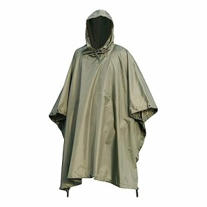 MIL-TEC ポンチョ レインウェア リップストップ生地 米軍スタイル Rain Poncho (Olive Drab)