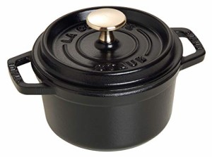 staub ストウブ 「 ピコ ココット ラウンド ブラック 14cm 」 小さい 両手 鋳物 ホーロー 鍋 IH対応 【日本正規販売品】 La Cocotte Roun