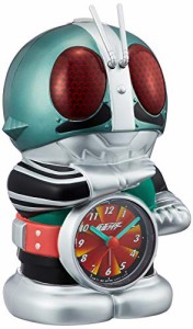 仮面ライダー 目覚まし時計 キャラクター アナログ おもしろ 音声 光 アラーム 緑 リズム(RHYTHM) 4SE502RH05