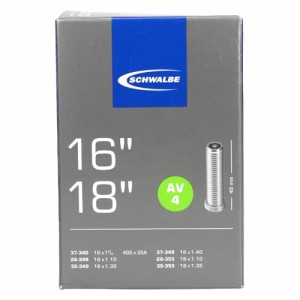 SCHWALBE(シュワルベ) 【正規品】16×1.35(349)、16×11/4、18×1.25チューブ 米式 40？バルブ 4AV