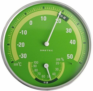 ドリテック アナログ 温湿度計 グリーン O-310GN