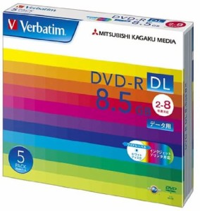 Verbatim バーベイタム 1回記録用 D V D-R DL 8.5GB 5枚 ホワイトプリンタブル 片面2層 2-8倍速 DHR85HP5V1