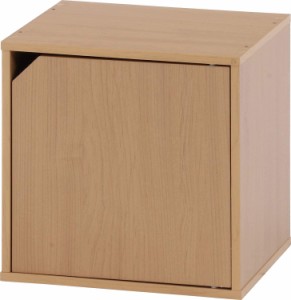 不二貿易(Fujiboeki) キューブボックス 扉付き 幅34.5×奥行29.5×高さ34.5cm ナチュラル 収納 カラーボックス 組み合わせ自由 81905