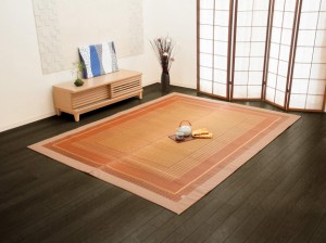 イケヒコ 国産 い草 ラグ カーペット DXランクス総色 ベージュ 約191×300cm 裏付き #8217240