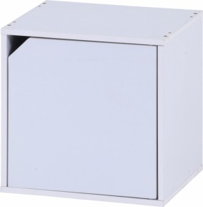 不二貿易(Fujiboeki) キューブボックス 扉付き 幅34.5×奥行29.5×高さ34.5cm ホワイト 収納 カラーボックス 組み合わせ自由 81907