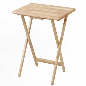 山善 折りたたみテーブル サイドテーブル ハイ 幅48.5×奥行37.5×高さ66cm 木製 台 完成品 ナチュラル STR-50H(NA)