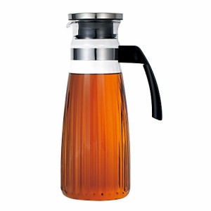 iwaki(イワキ) 耐熱ガラス ピッチャー 冷水筒 楕円型 1.3L オーバルサーバー 麦茶 お茶 ポット KT297K-SV