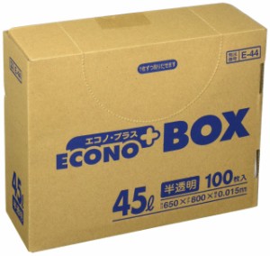 日本サニパック E-44エコノプラスBOX45L半透明 100枚入 E-44-HCL