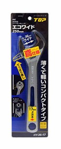  (TOP) 薄型軽量ワイドモンキレンチ エコワイド 鳶仕様 口開き8~36？ 17？メガネ付 モンキーレンチ HY-36-17