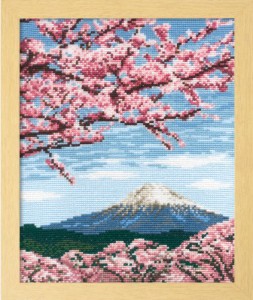 オリムパス製絲 ししゅうキット桜と富士山 No.7386