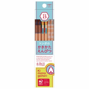 トンボ鉛筆 鉛筆 F木物語 かきかた B 水色柄 1ダース KB-KF01-B