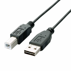 エレコム USBケーブル 【B】 USB2.0 (USB A オス to USB B オス) リバーシブルコネクタ 2m ブラック U2C-DB20BK