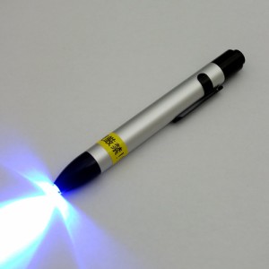 コンテック UV-LED (紫外線LED) 375nm 1灯使用 ブラックライト ペンタイプ PW-UV141P-01 シルバー、ブラック
