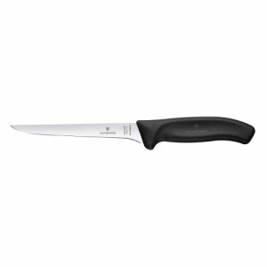 VICTORINOX(ビクトリノックス) ボーニングナイフ 扱いやすい骨スキ包丁 15cm 肉用 ブラック 家庭でも使えるプロ仕様の肉用ナイフ 食洗器