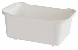 リス 洗い桶 脚付き ウォッシュタブ 排水栓付 ホワイト 7.8L W22×D36×H16.5cm リベラリスタ 日本製