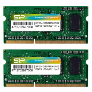 シリコンパワー ノートPC用メモリ DDR3 1600 PC3-12800 4GB×2枚 204Pin Mac 対応 SP008GBSTU160N22