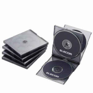 エレコム DVD BD CDケース プラケース 標準タイプ 4枚収納 5枚パック ブラック CCD-JSCNQ5CBK