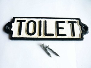 ダルトン(Dulton) アイアンサイン TOILET(トイレット) 重量感と歪さがくせになる ドアプレート ビス止め 案内 個室 お手洗い 高さ50mm 幅