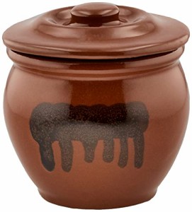リビング 漬物容器 ミニ壺 陶器 蓋付き 0.54L 丸型 茶