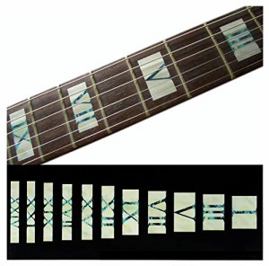 Jockomo ローマ数字ブロック/ホワイトパール ギターに貼る インレイステッカー