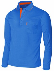 ビシルポール メンズスポーツウェアポロシャツ機能性カジュアルシャツ-L-blue 3XL