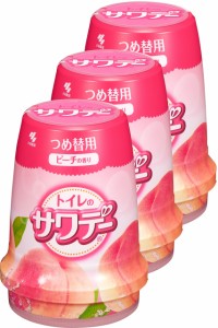 まとめ買いサワデー 気分はじけるピーチの香り 消臭芳香剤 トイレ用 詰め替え用 140g×3個