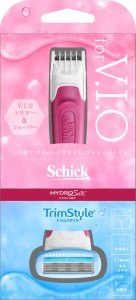 シック Schick ハイドロシルク トリムスタイル ホルダー (刃付き) VIO 女性用 カミソリ ホワイト；ピンク 2個アソート