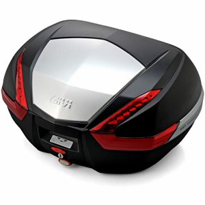 GIVI(ジビ) バイク用 リアボックス 47L 未塗装ブラック(アルミパネル) レッドレンズ モノキーケース V47N 92512