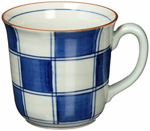 ランチャン(Ranchant) マグカップ(青) マルチ 11.2x9x8.6cm 格子市松 有田焼 日本製