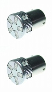 NeedNetwork(ニードネットワーク) LED S25 G18 BAY15D ダブル 11SMD 2個セット 12V 24V (耐電圧9-32V)レッド 赤 段違い 180度平行ピン ブ